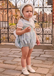 The Regency Floral Organza Romper in Green (6mths-3yrs) Rompers from Pepa London US