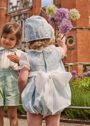 The Regency Floral Organza Romper in Green (6mths-3yrs) Rompers from Pepa London US