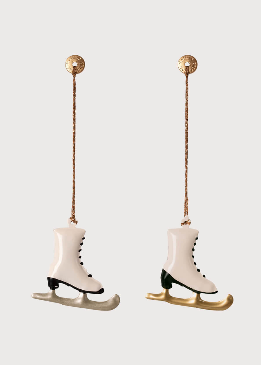 Hand Painted Ice Skates Christmas Ornament (Set Of 2) in White Toys  from Pepa London US