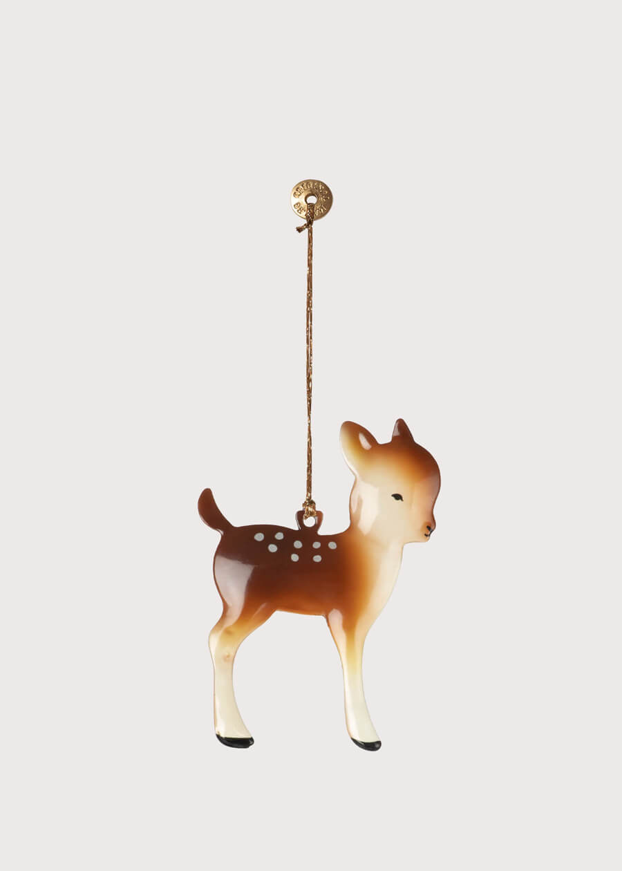 Hand Painted Bambi Christmas Ornament in Brown Toys from Pepa London US