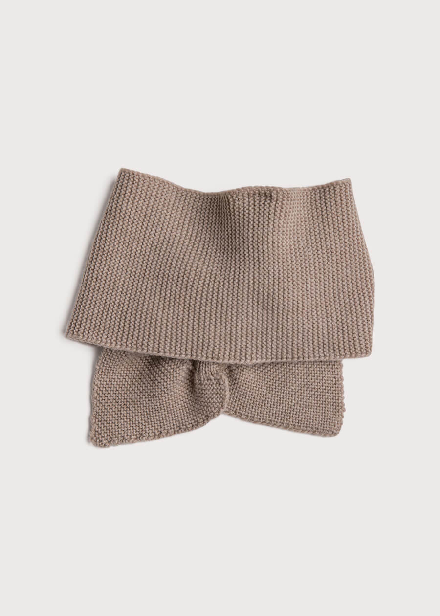 Knitted Merino Wool Winter Scarf in Oatmeal (S-L) Knitted Accessories  from Pepa London US
