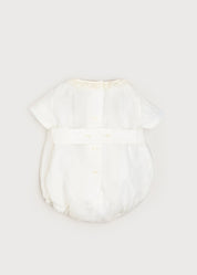 Cap Sleeve Lace Detail Romper in Ivory (3mths-2yrs) Rompers  from Pepa London US