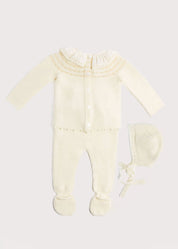 Knitted Celebration Set in Off-White (1-12mths) Knitted Sets from Pepa London US