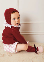 Burgundy Ribbed Knee-High Socks (0mths-10yrs) Socks from Pepa London US