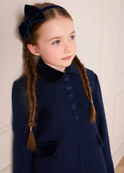 Single Breasted Scallop Detail Coat In Navy (12mths-12yrs) COATS from Pepa London US