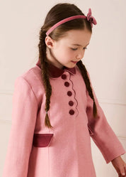 Single Breasted Scallop Detail Coat in Pink (2-10yrs) Coats from Pepa London US
