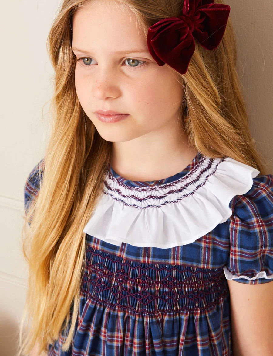 Velvet Big-Bow Clip in Burgundy Hair Accessories  from Pepa London US