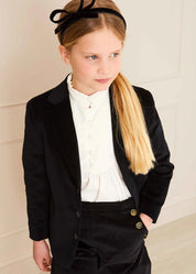 Velvet Thin Bow Hairband in Black Hair Accessories from Pepa London US