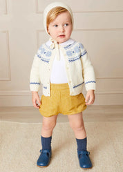 Fair Isle Cardigan in Cream (6mths-3yrs) KNITWEAR from Pepa London US