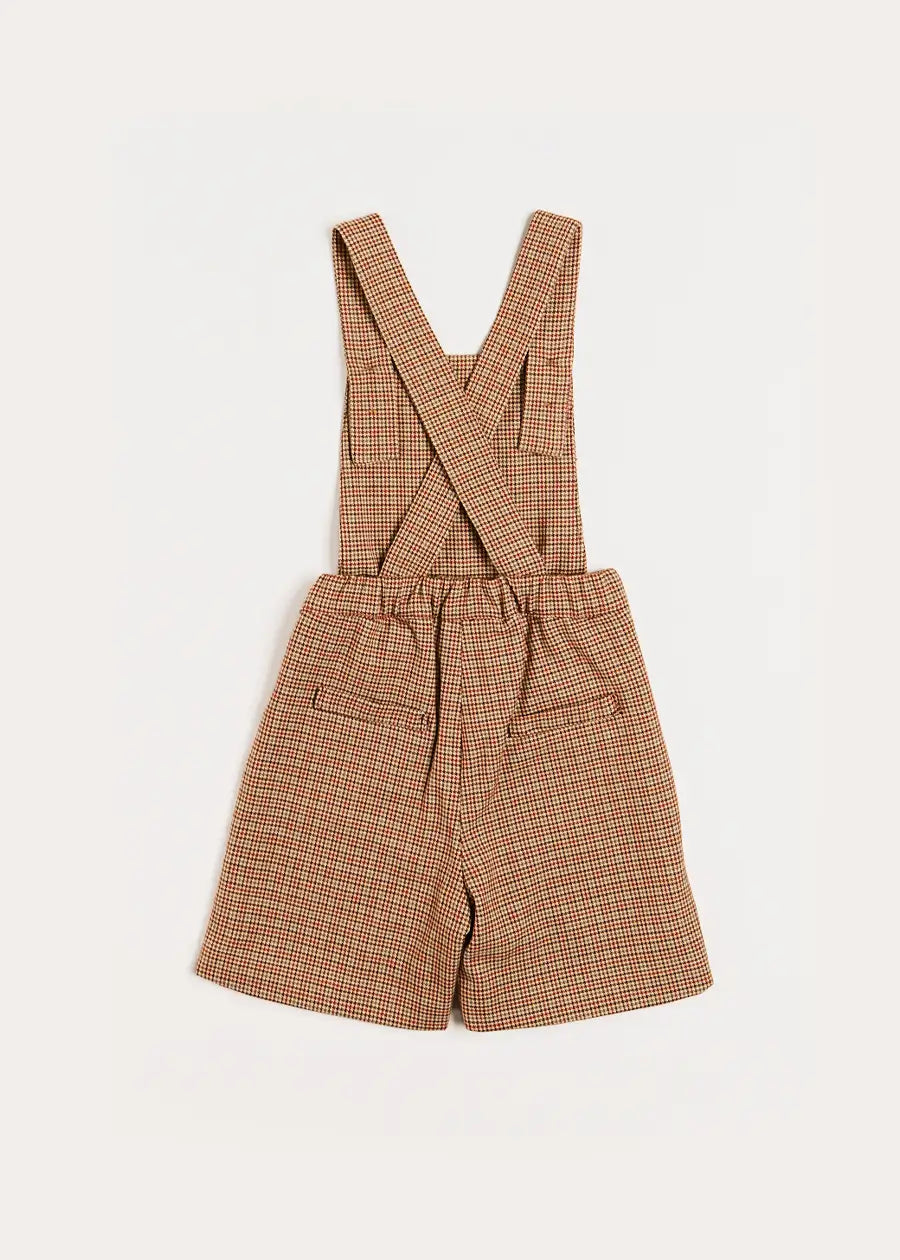 Chester Check Dungarees in Caramel (18mths-4yrs) Dungarees from Pepa London US