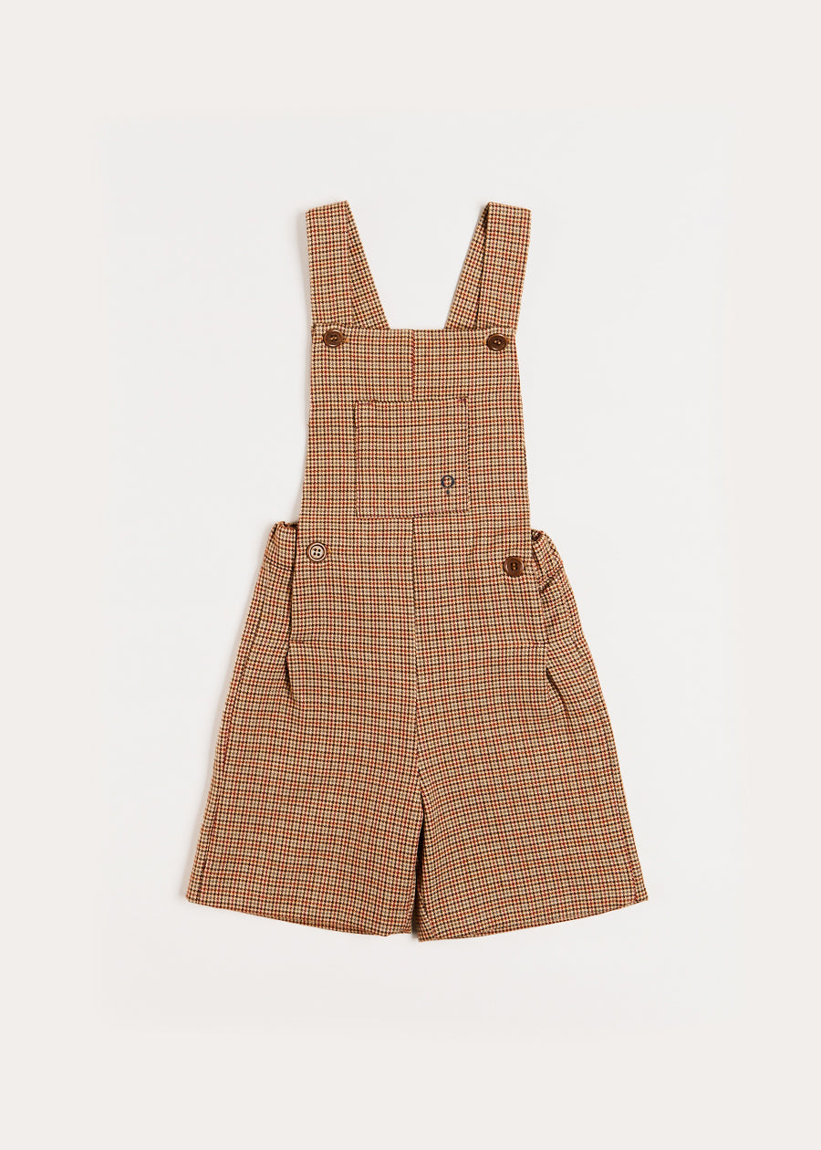 Chester Check Dungarees in Caramel (18mths-4yrs) Dungarees from Pepa London US