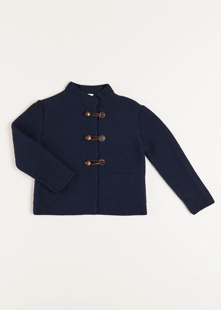 Toggle Fastening Cardigan in Navy (12mths-10yrs) Knitwear from Pepa London US