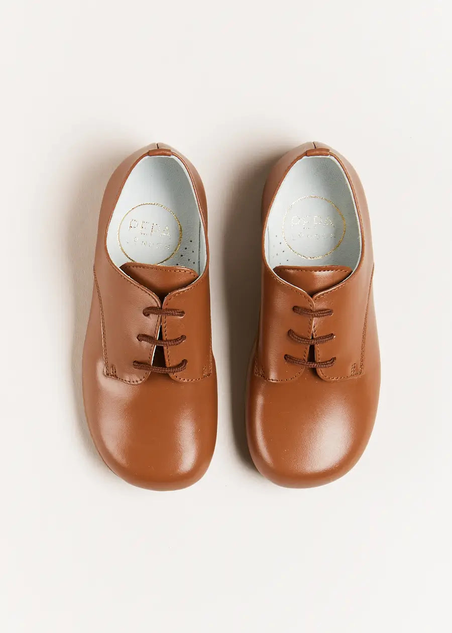 Leather Lace-Up Shoes in Brown Pepa London