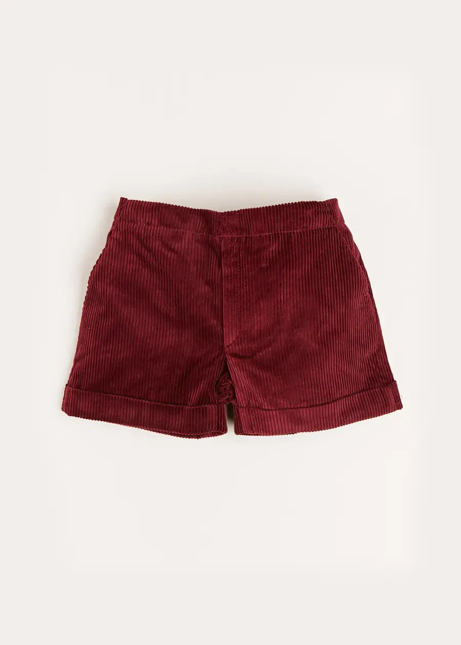 Corduroy Shorts in Burgundy (18mths-4yrs) Shorts from Pepa London US