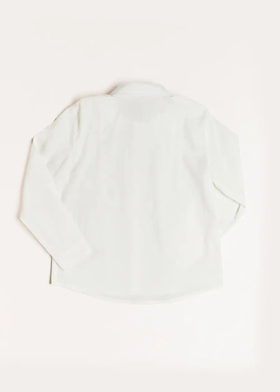 Contrast Button Formal Shirt in White (4-10yrs) Shirts from Pepa London US