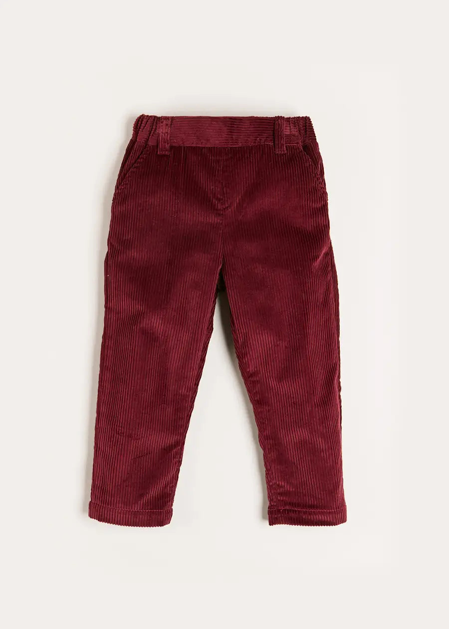 Corduroy Trousers in Burgundy (18mths-5yrs) Trousers from Pepa London US