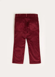 Corduroy Five Pocket Trousers in Burgundy (4-10yrs) Trousers from Pepa London US