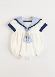 The Royal Mariner Romper in White (6mths-3yrs) Rompers from Pepa London US