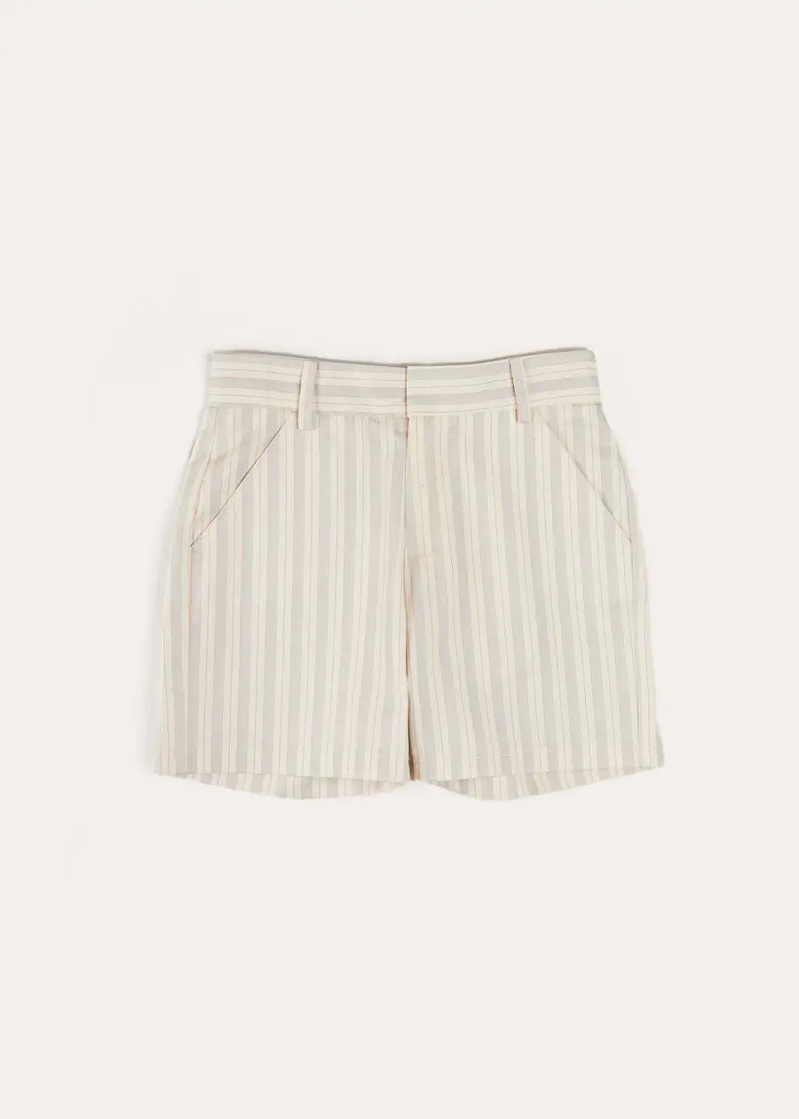 Brompton Striped Shorts in Beige (4-10yrs) SHORTS from Pepa London US