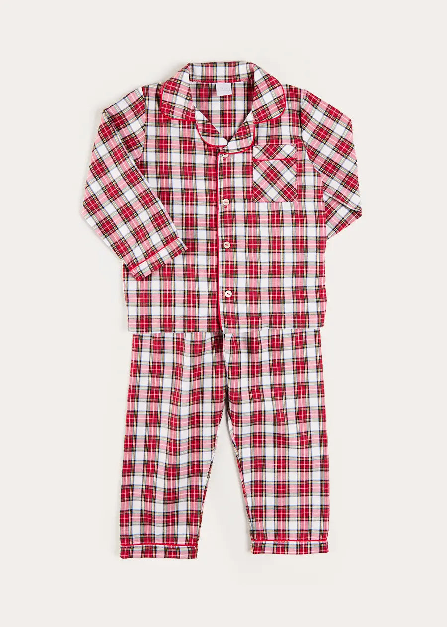 Francis Tartan Pyjamas in Red (18mths-10yrs) Nightwear from Pepa London US