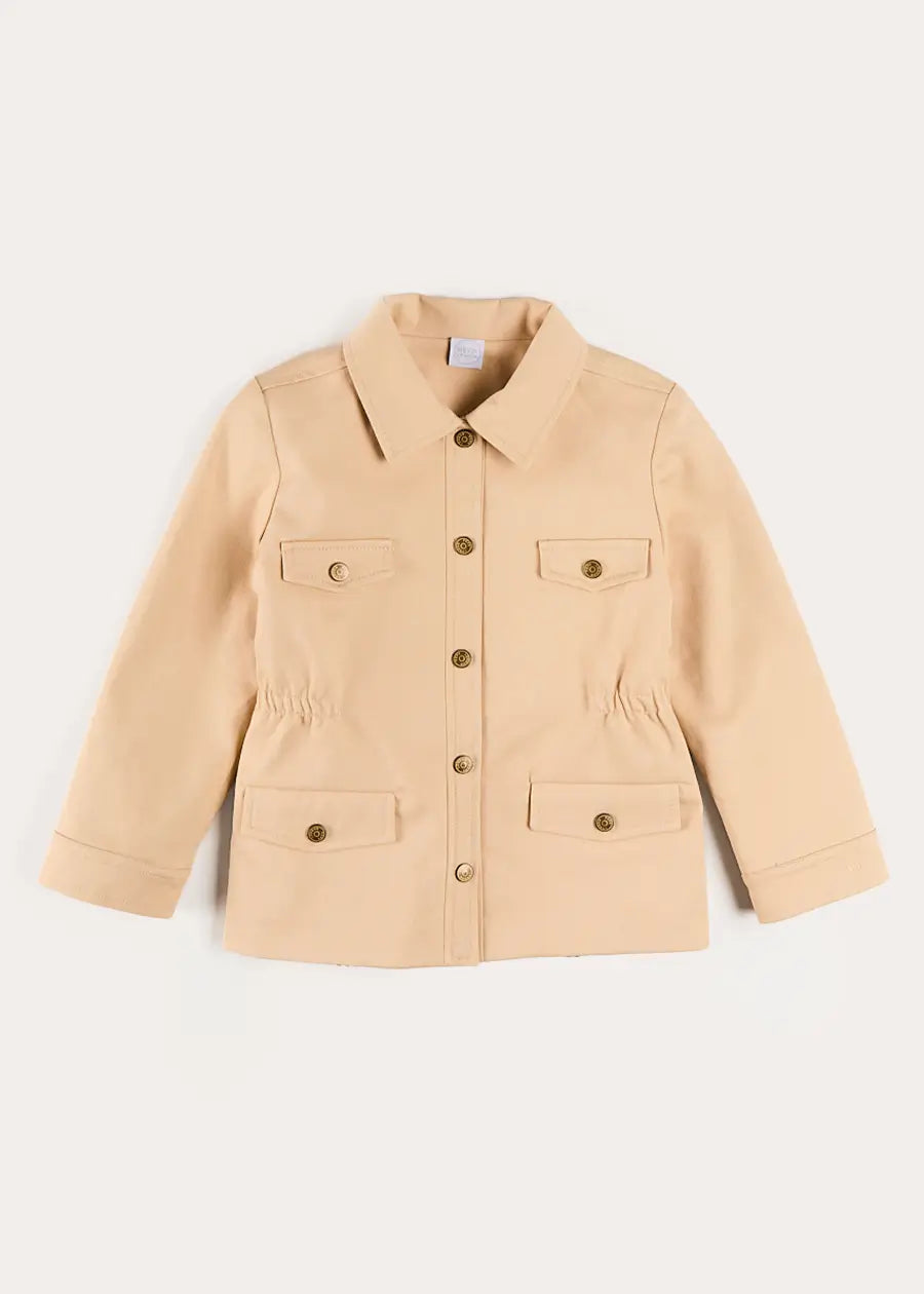 Safari Jacket With Pockets in Beige (4-10yrs) Coats from Pepa London US