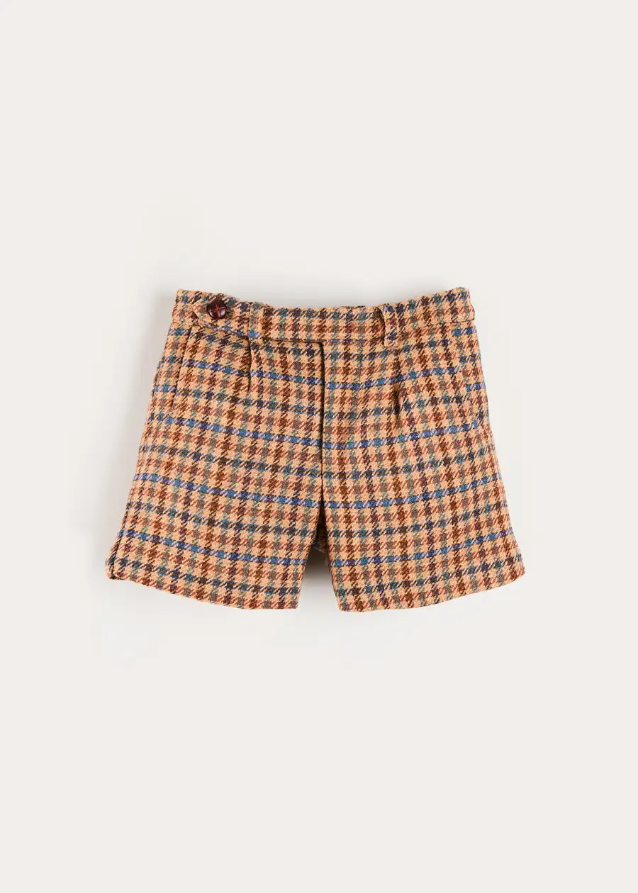 Vincent Check Shorts in Brown (4-10yrs) Shorts from Pepa London US
