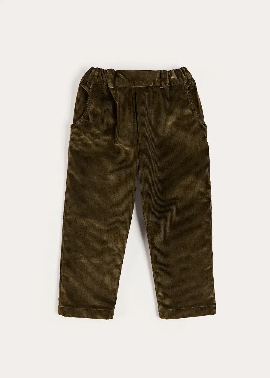 Corduroy Chino Trousers in Green (18mths-5yrs) Trousers from Pepa London US