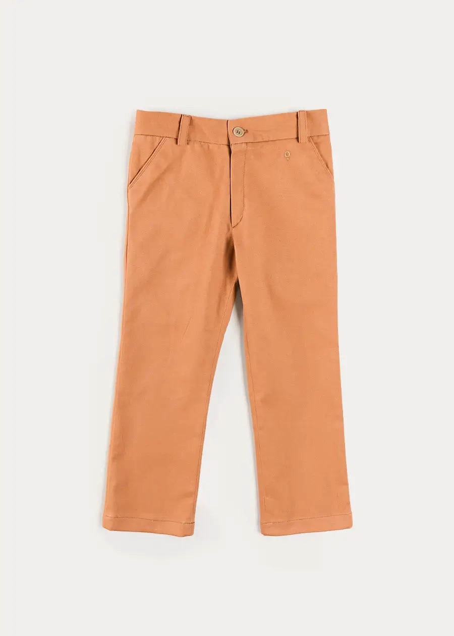 Plain Pocket Detail Trousers in Camel (4-10yrs) Trousers from Pepa London US