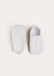 Celebration Lace-up Pram Shoes in White (17-20EU) Shoes  from Pepa London US