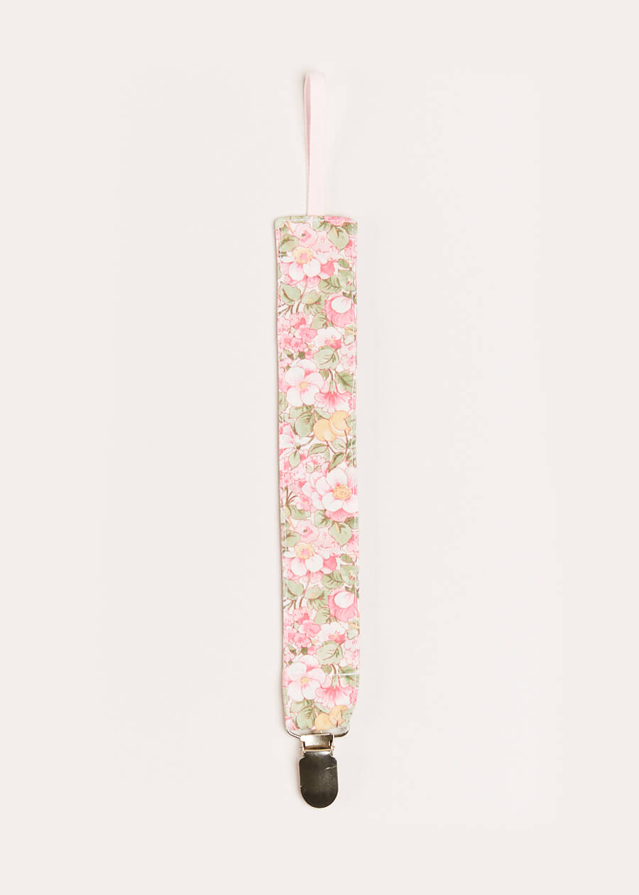 Eloise Floral Print Clip Dummy in Pink Accessories from Pepa London US