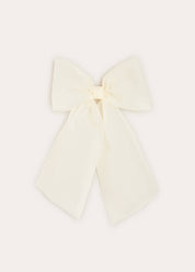Tulle Long Bow Clip In Cream HAIR ACCESSORIES from Pepa London US