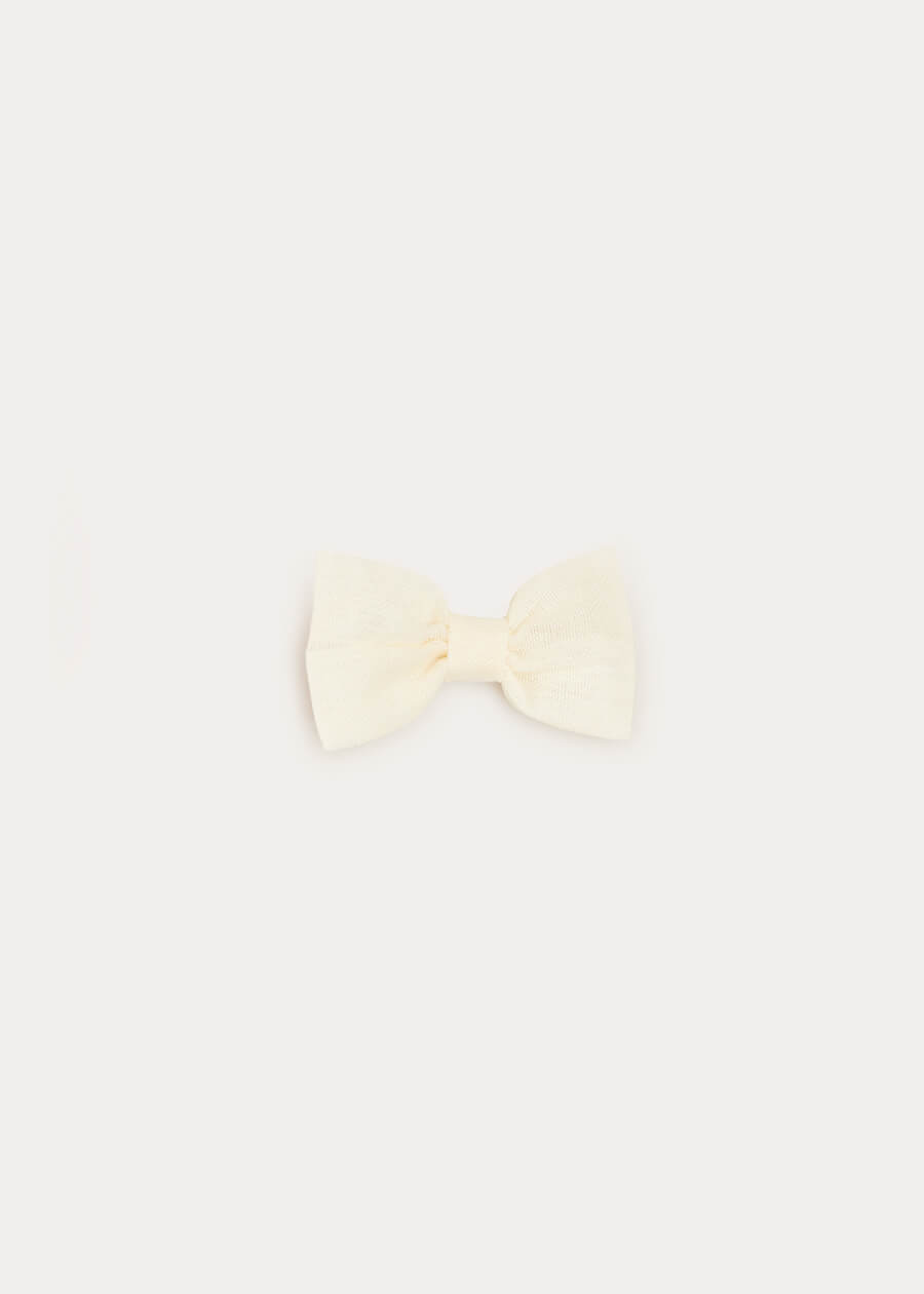 Tulle Small Bow Clip In Cream HAIR ACCESSORIES from Pepa London US