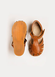 Leather Fishermans Sandals in Brown (21-27EU) Shoes from Pepa London US