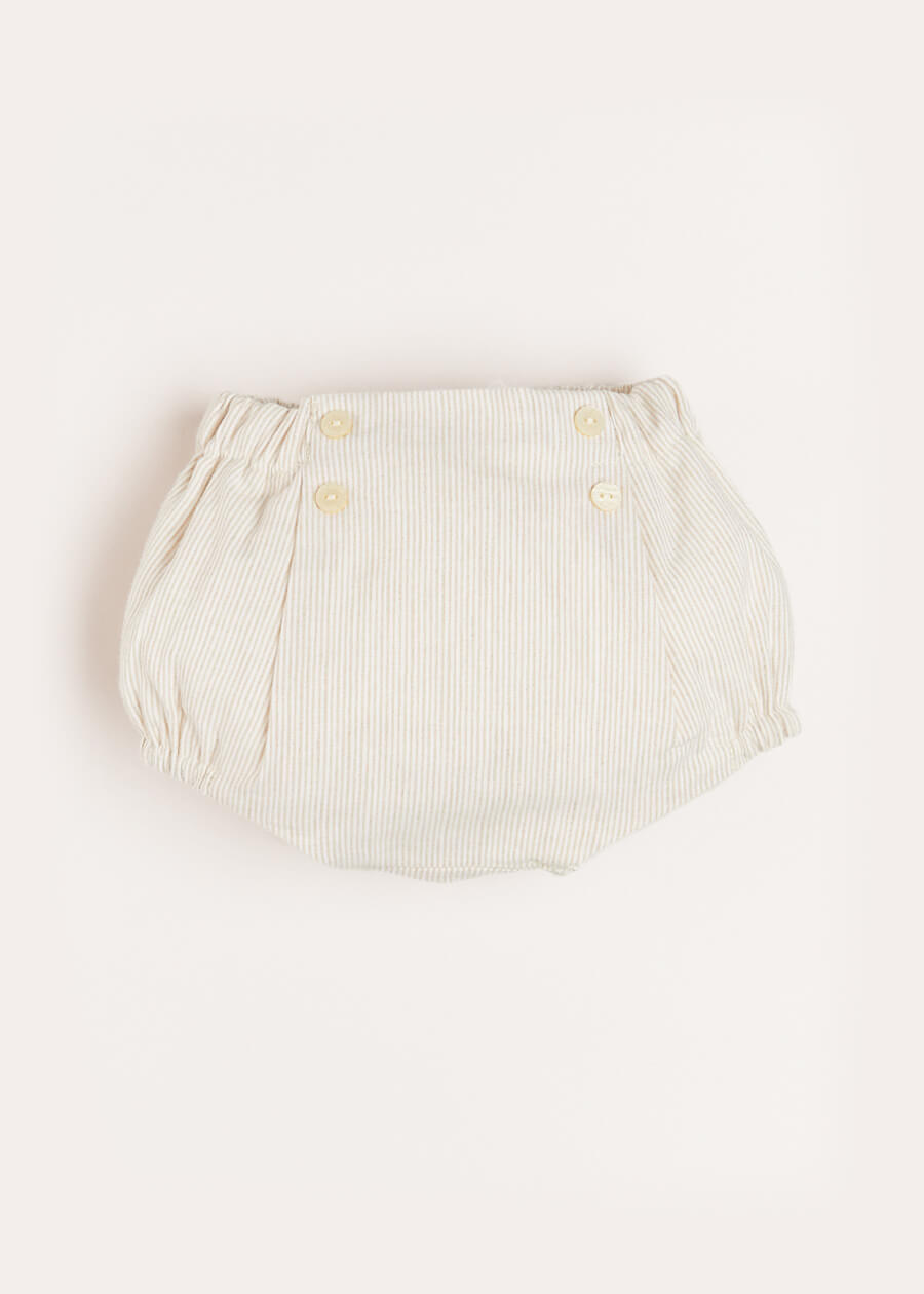 Striped Button Detail Bloomers in Beige (3mths-3yrs) Bloomers from Pepa London US