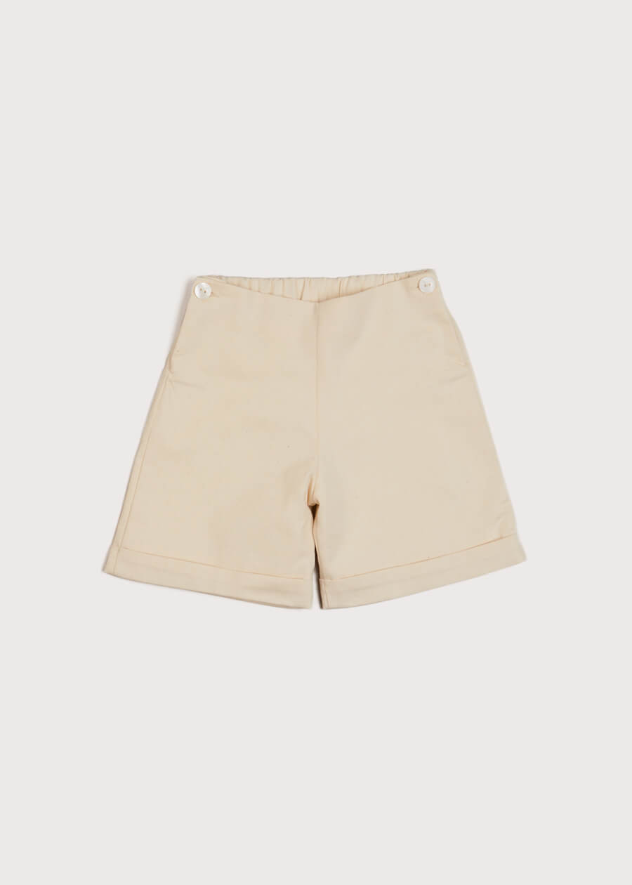 Faux Pocket Elasticated Waist Shorts in Ivory (12mths-4yrs) Shorts from Pepa London US