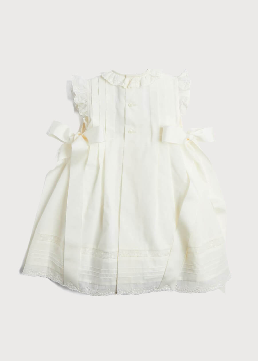 Embroidered Lace Trim Dress in Ivory (6mths-5yrs) Dresses from Pepa London US