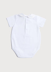 Peter Pan Collar Bodysuit in White (0mths-3yrs) Tops & Bodysuits from Pepa London US