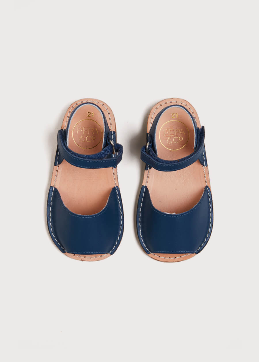 Open Toe Leather Sandals in Blue (17-30EU) Shoes from Pepa London US