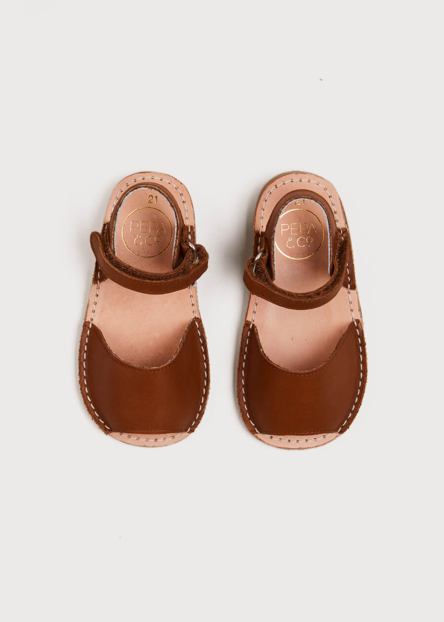 Open Toe Leather Sandals in Brown (17-30EU) Shoes from Pepa London US