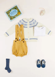 Fair Isle Cardigan in Cream (6mths-3yrs) KNITWEAR from Pepa London US