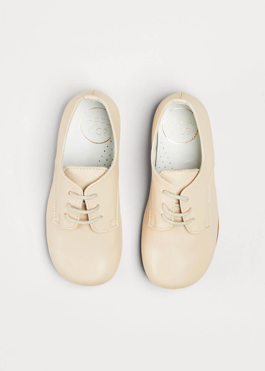 Boy's beige leather celebration shoes (20-36EU) Shoes from Pepa London US