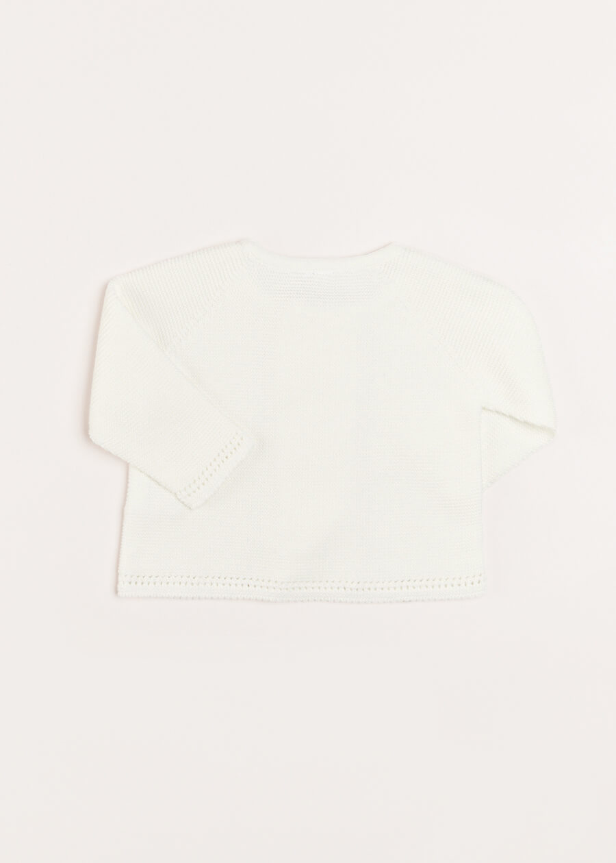 Boys Celebration Cardigan in Ivory (12mths-10yrs) Knitwear from Pepa London US
