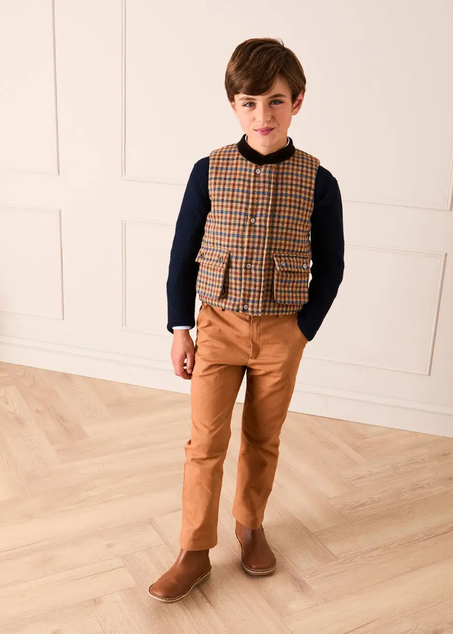 Plain Pocket Detail Trousers in Camel (4-10yrs) Trousers from Pepa London US