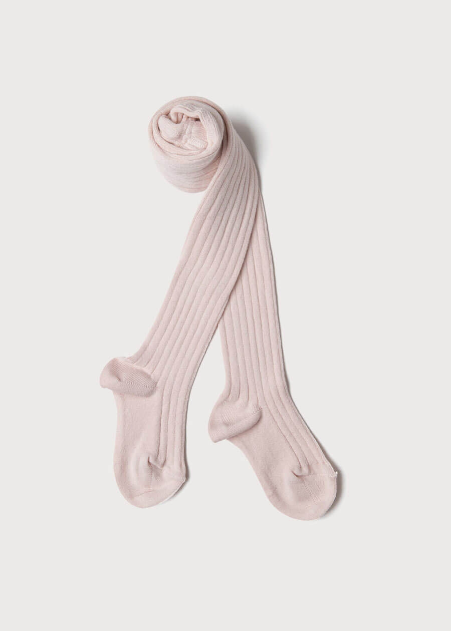 Light Pink Ribbed Tights (0mths-10yrs) Tights from Pepa London US