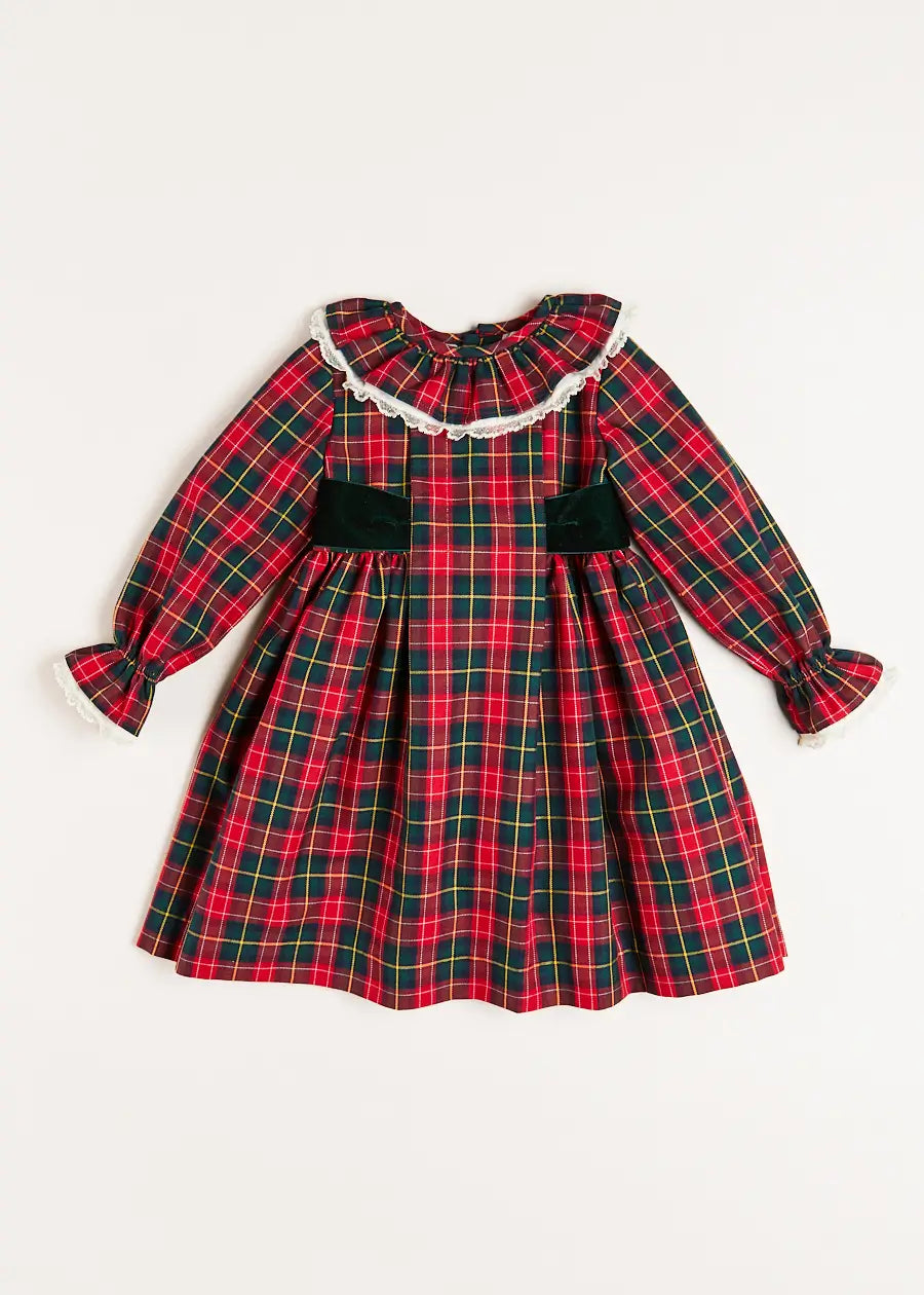 Belgravia Tartan Dress in Red (12mths-10yrs) Dresses from Pepa London US