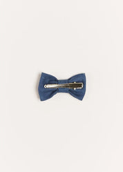 Plain Small Bow Clip in Royal Blue Hair Accessories from Pepa London US