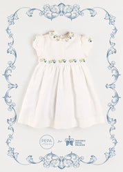 The Royal Embroidered Dress in White (12mths-10yrs) Dresses from Pepa London US