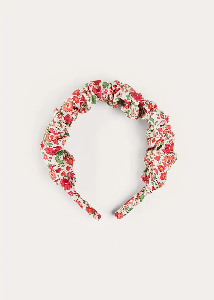 Margot Liberty Floral Scrunchie Hairband in Red HAIR ACCESSORIES from Pepa London US