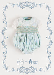 The Regency Floral Organza Romper in Green (6mths-3yrs) Rompers from Pepa London US