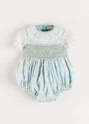 The Regency Floral Organza Romper in Green (6mths-3yrs) Rompers from Pepa London US